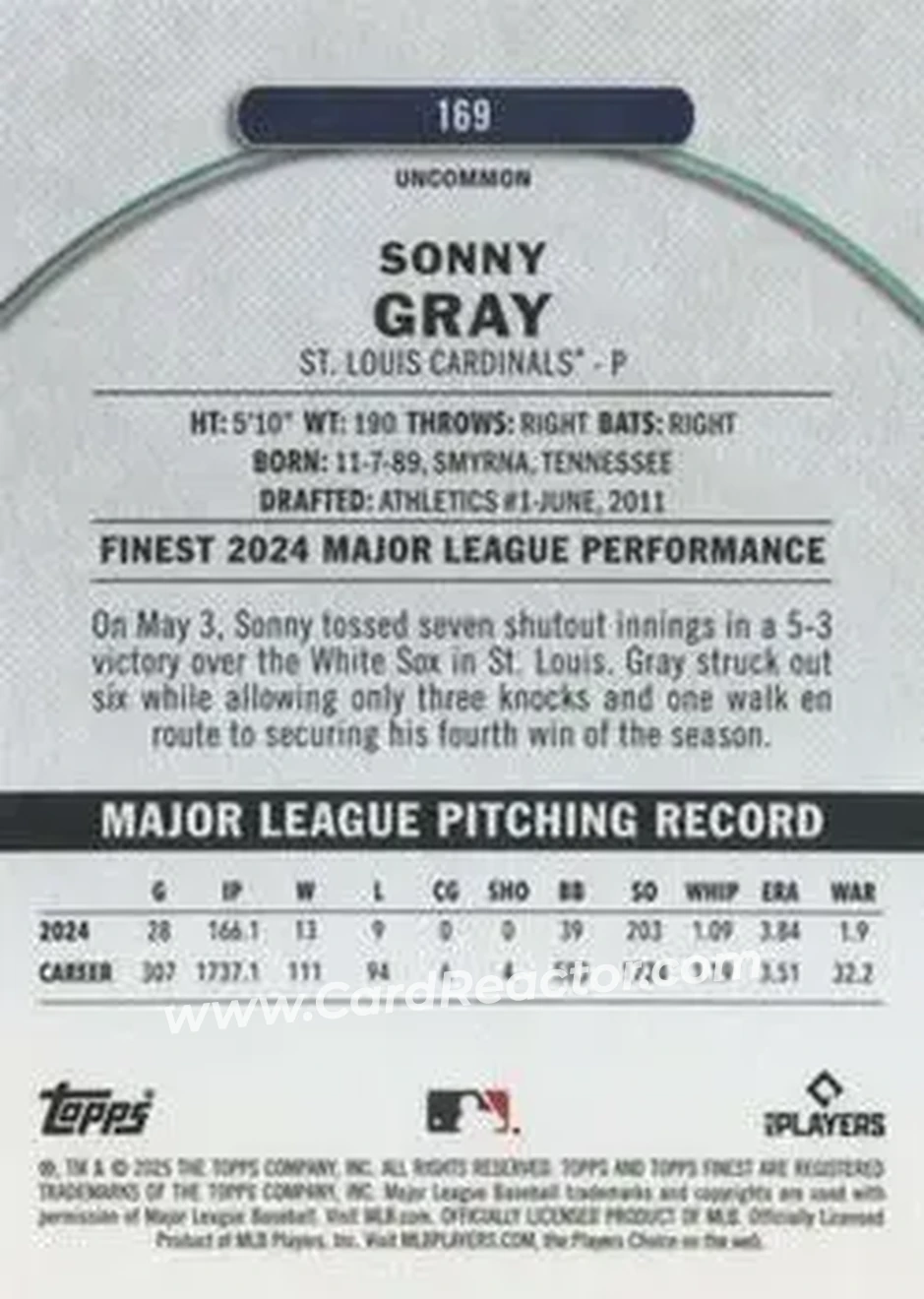 Back of Sonny Gray