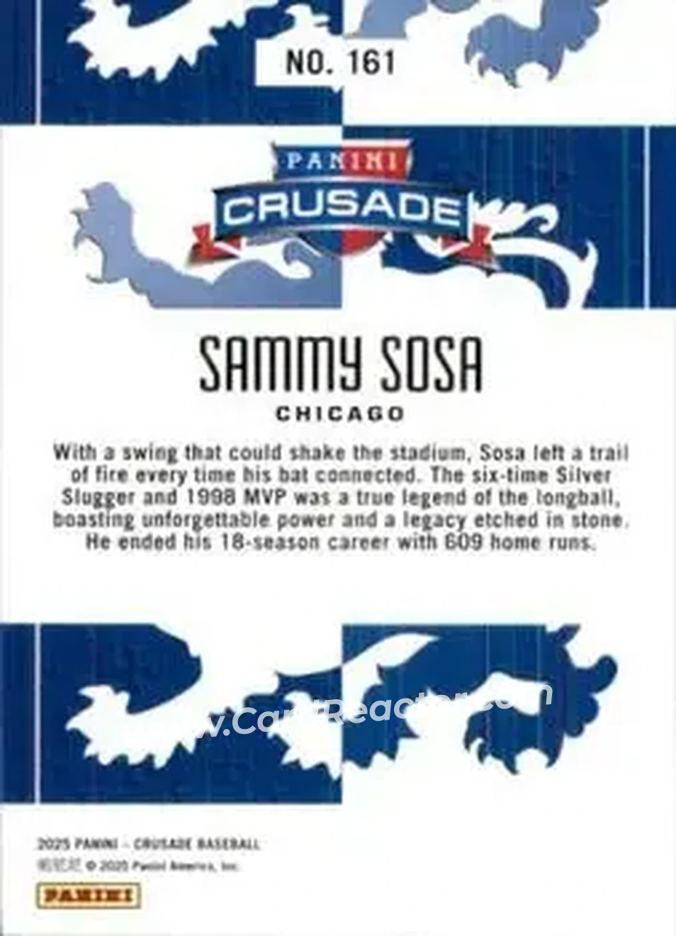 Back of Sammy Sosa