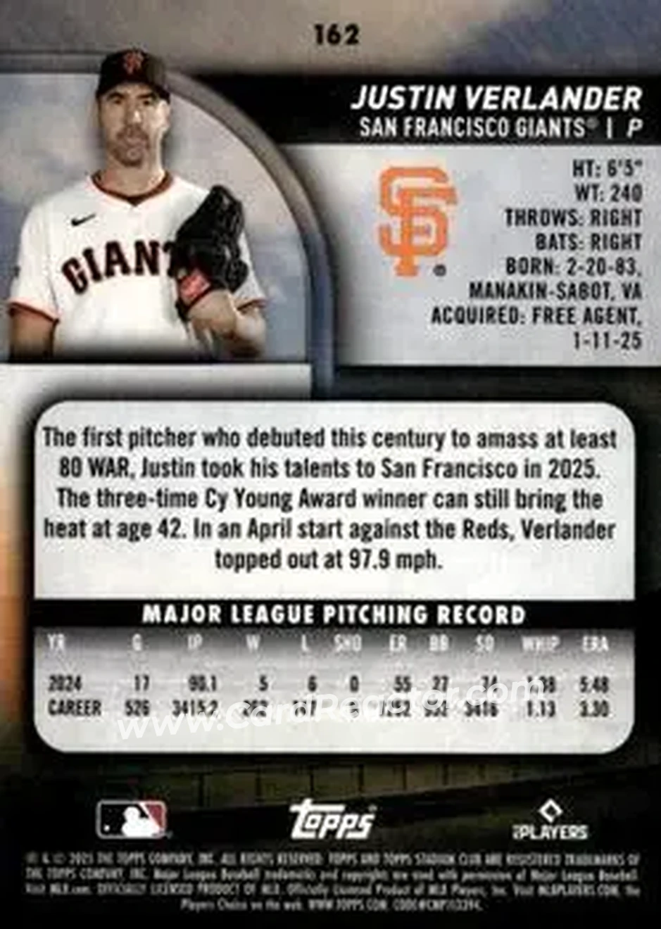Back of Justin Verlander