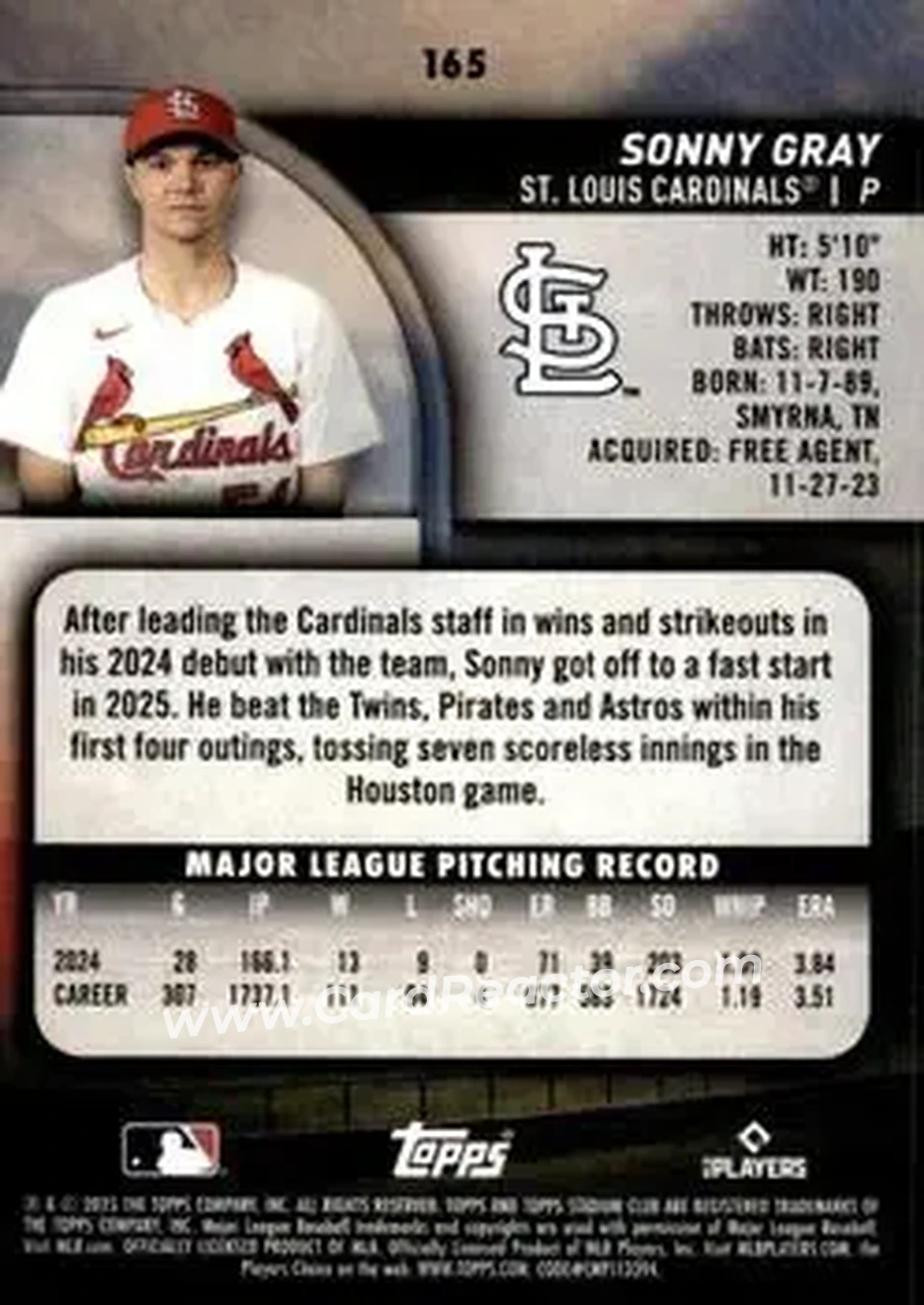 Back of Sonny Gray