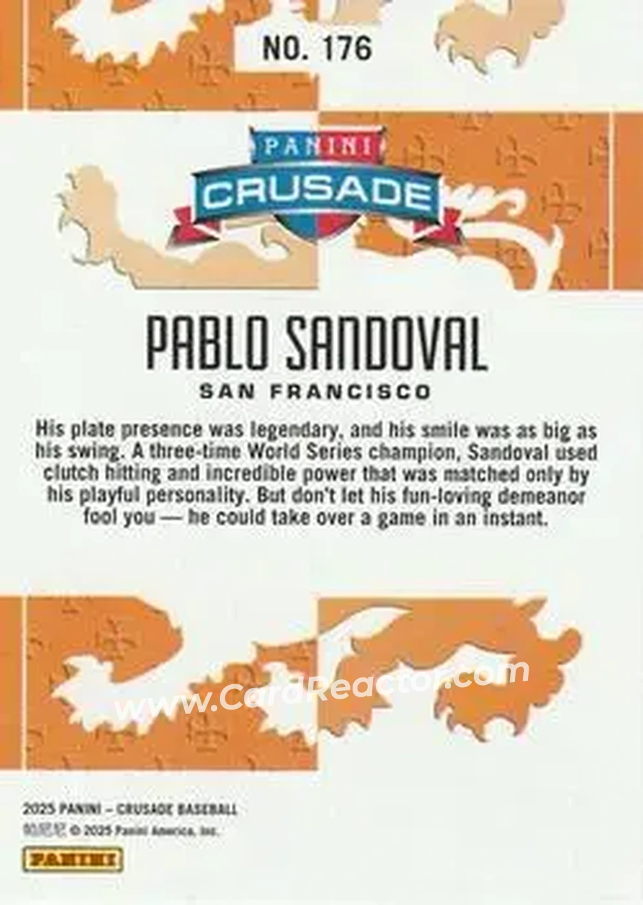 Back of Pablo Sandoval