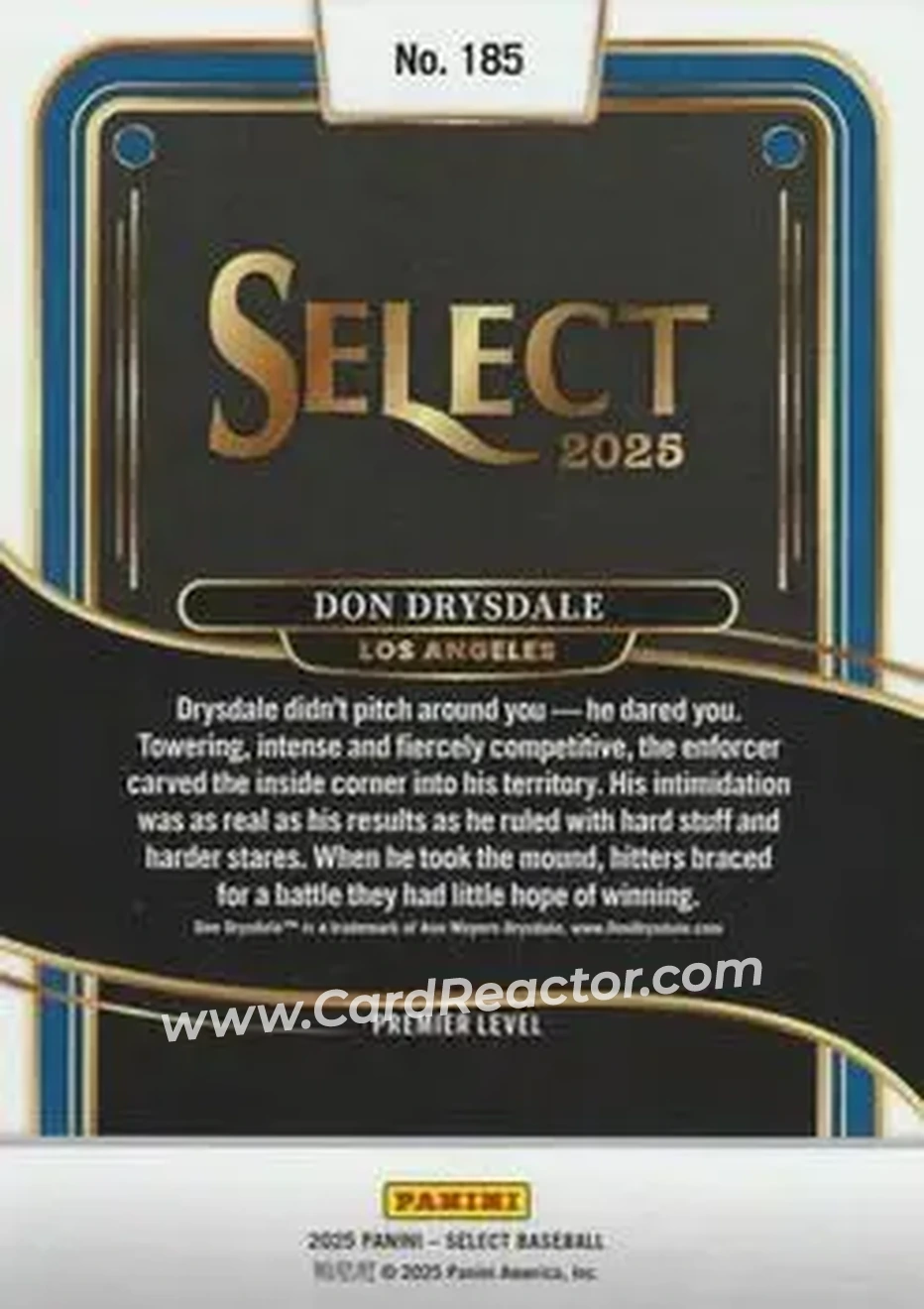 Back of Don Drysdale