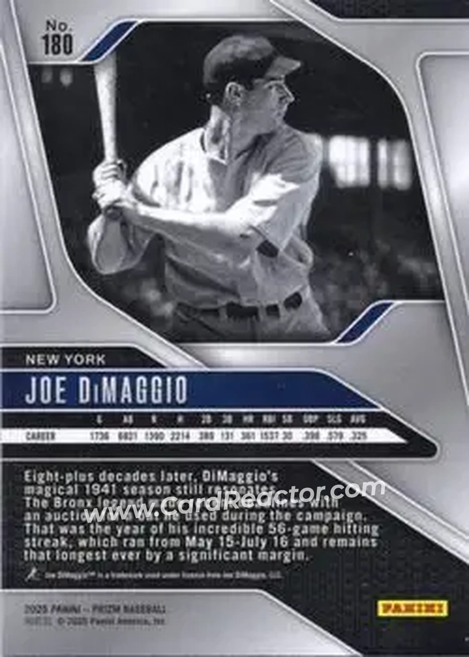 Back of Joe DiMaggio