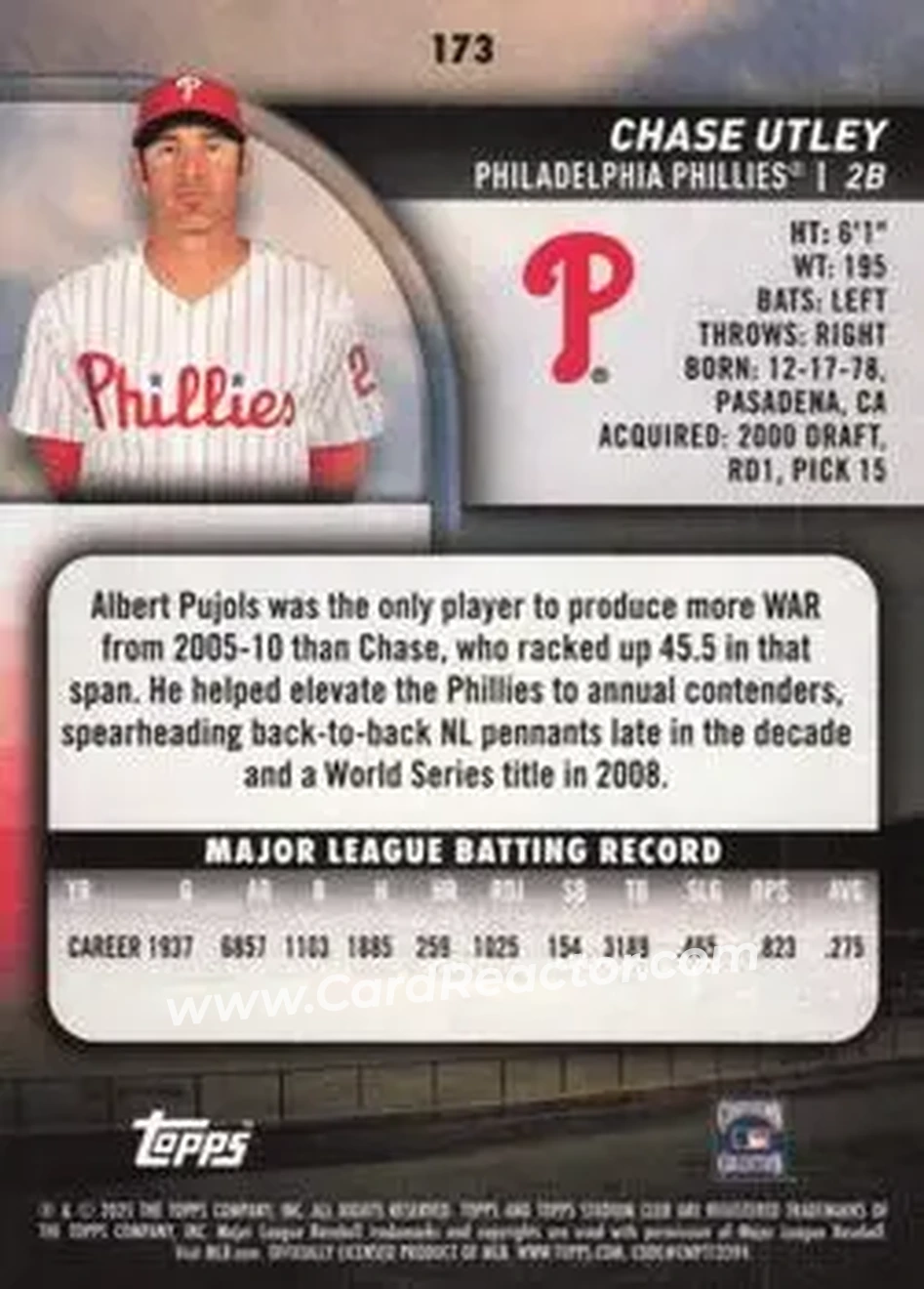 Back of Chase Utley