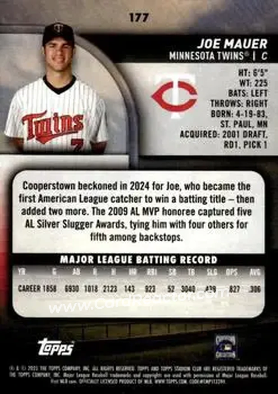 Back of Joe Mauer