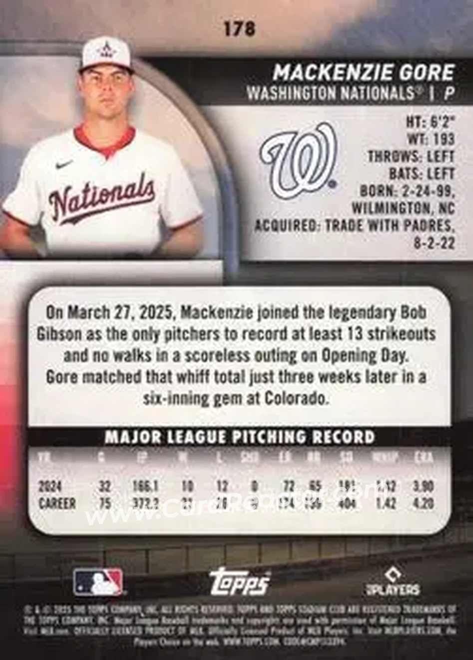 Back of Mackenzie Gore