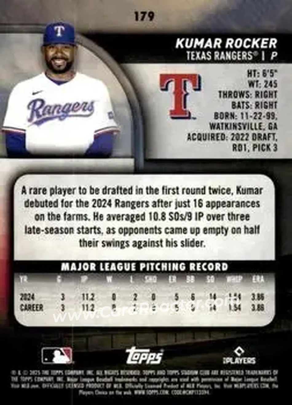 Back of Kumar Rocker