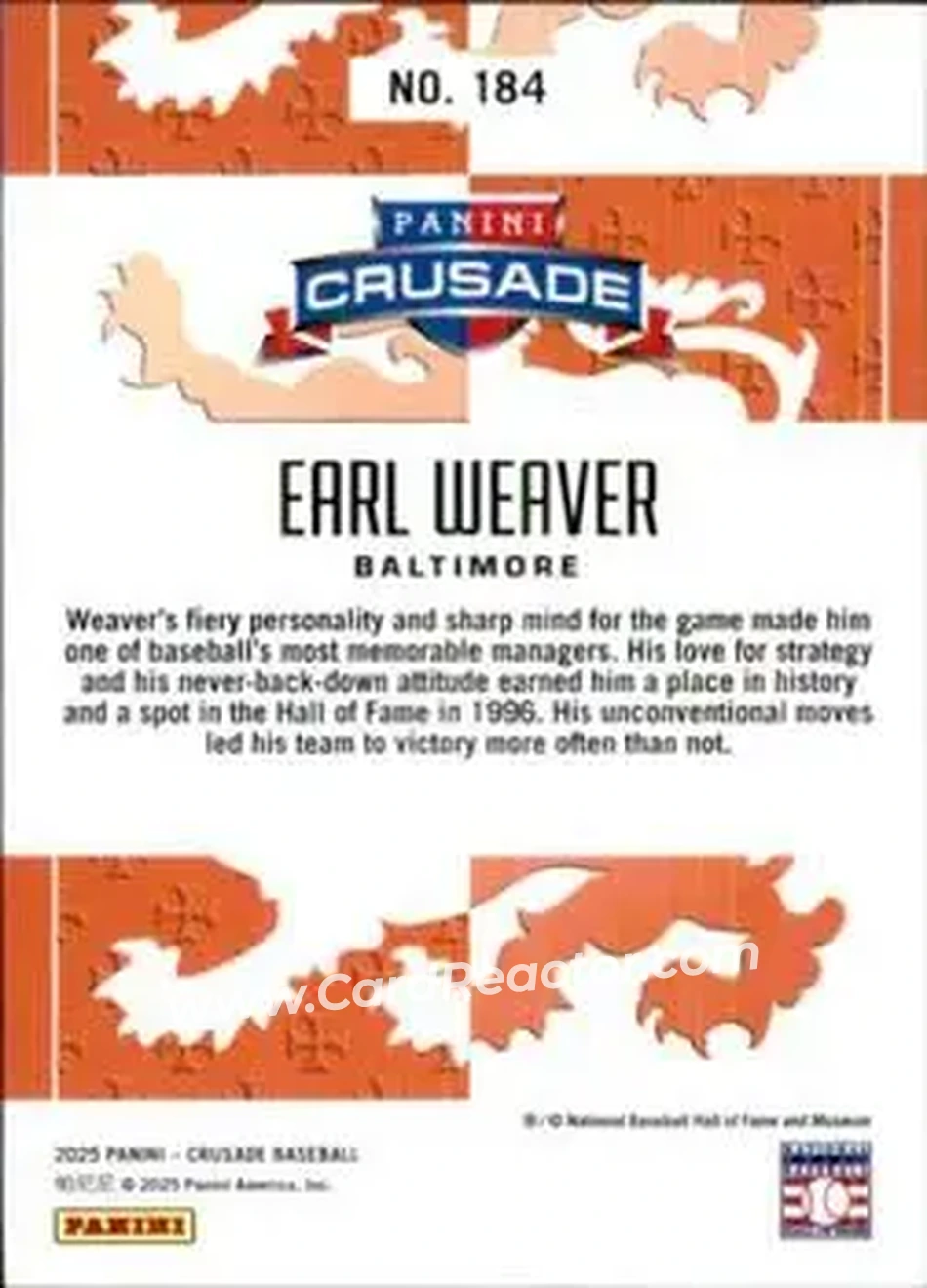 Back of Earl Weaver