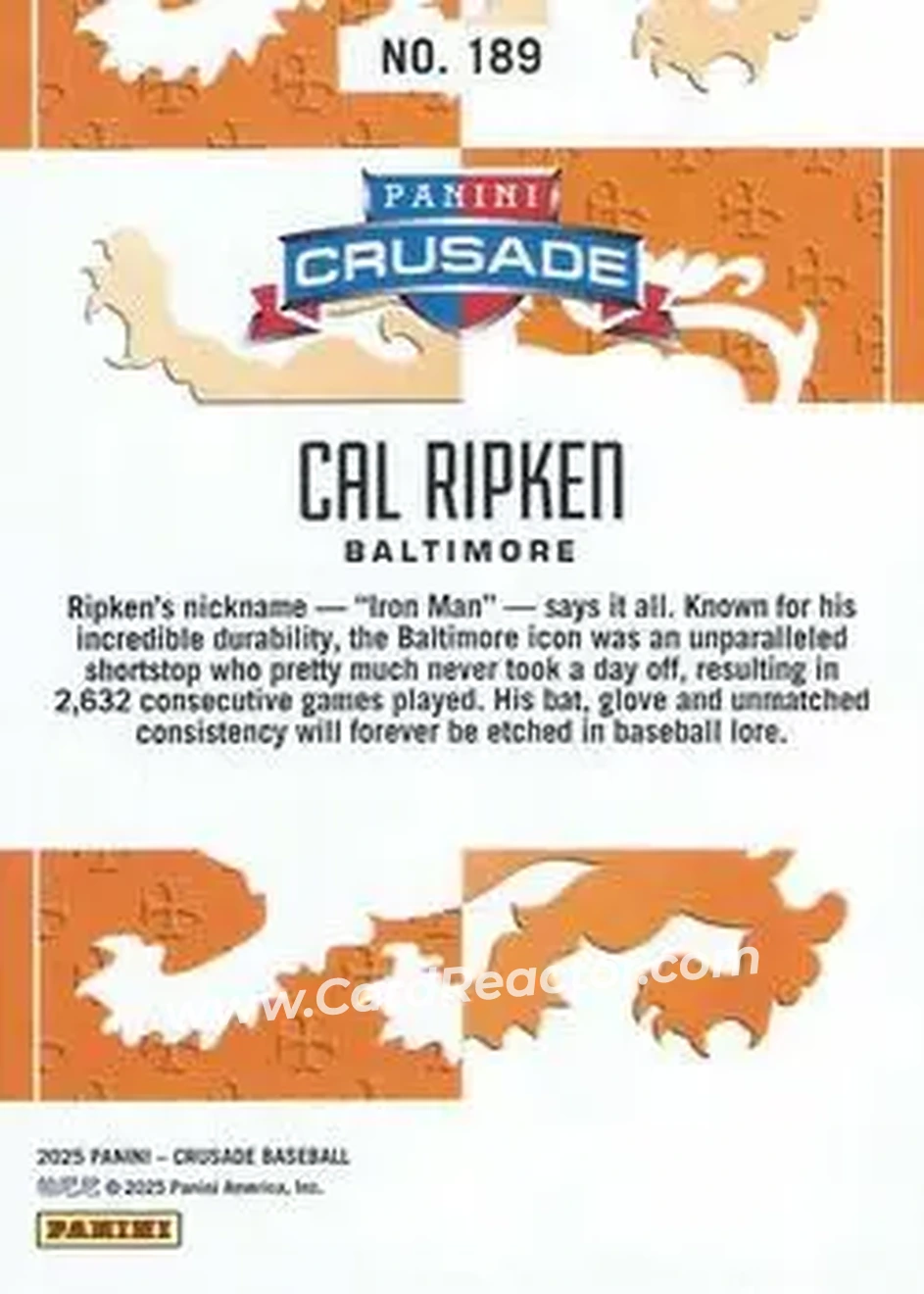 Back of Cal Ripken