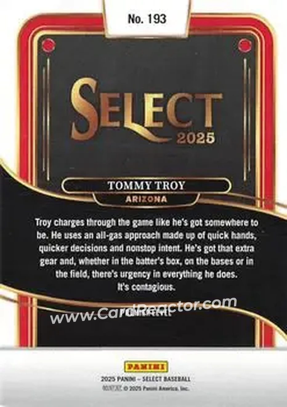 Back of Tommy Troy