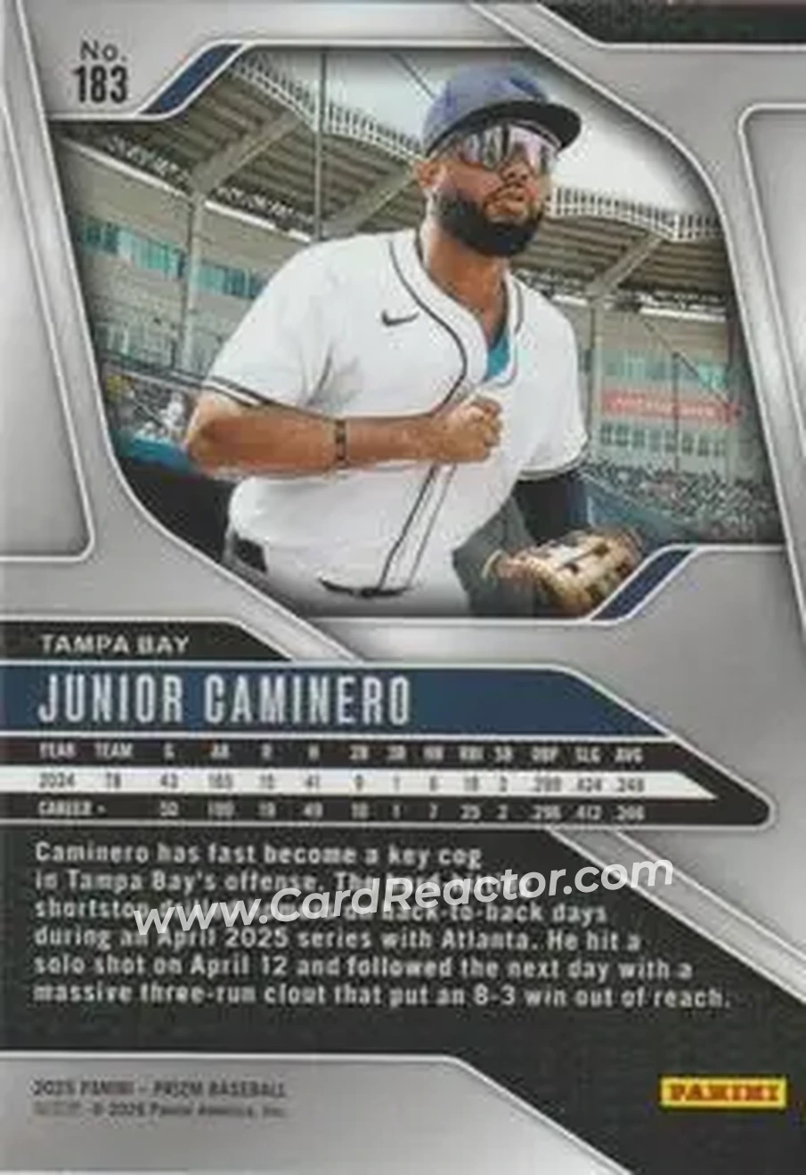 Back of Junior Caminero