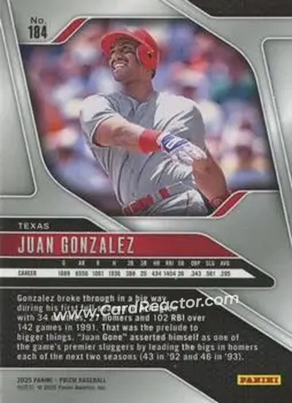 Back of Juan Gonzalez