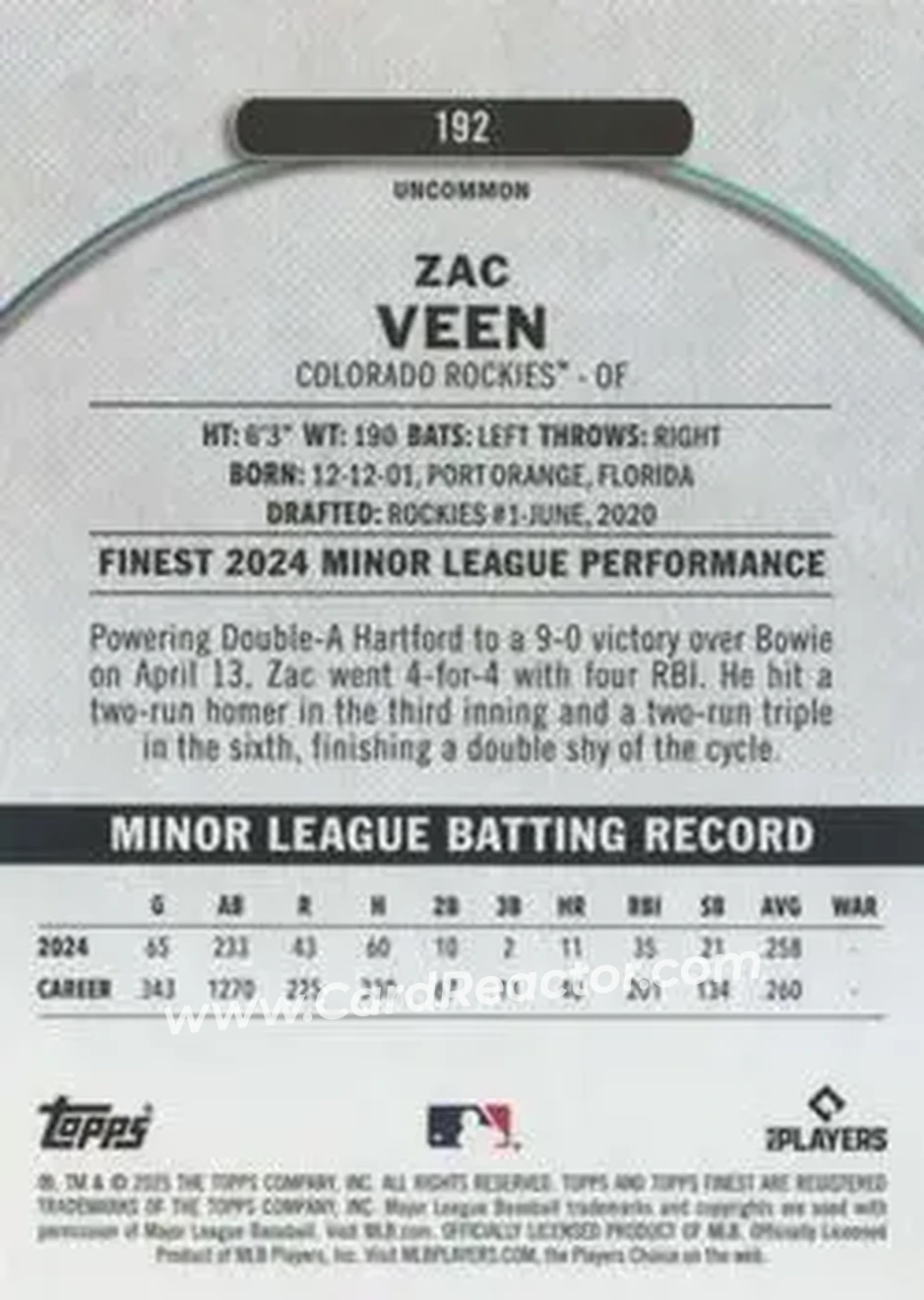 Back of Zac Veen