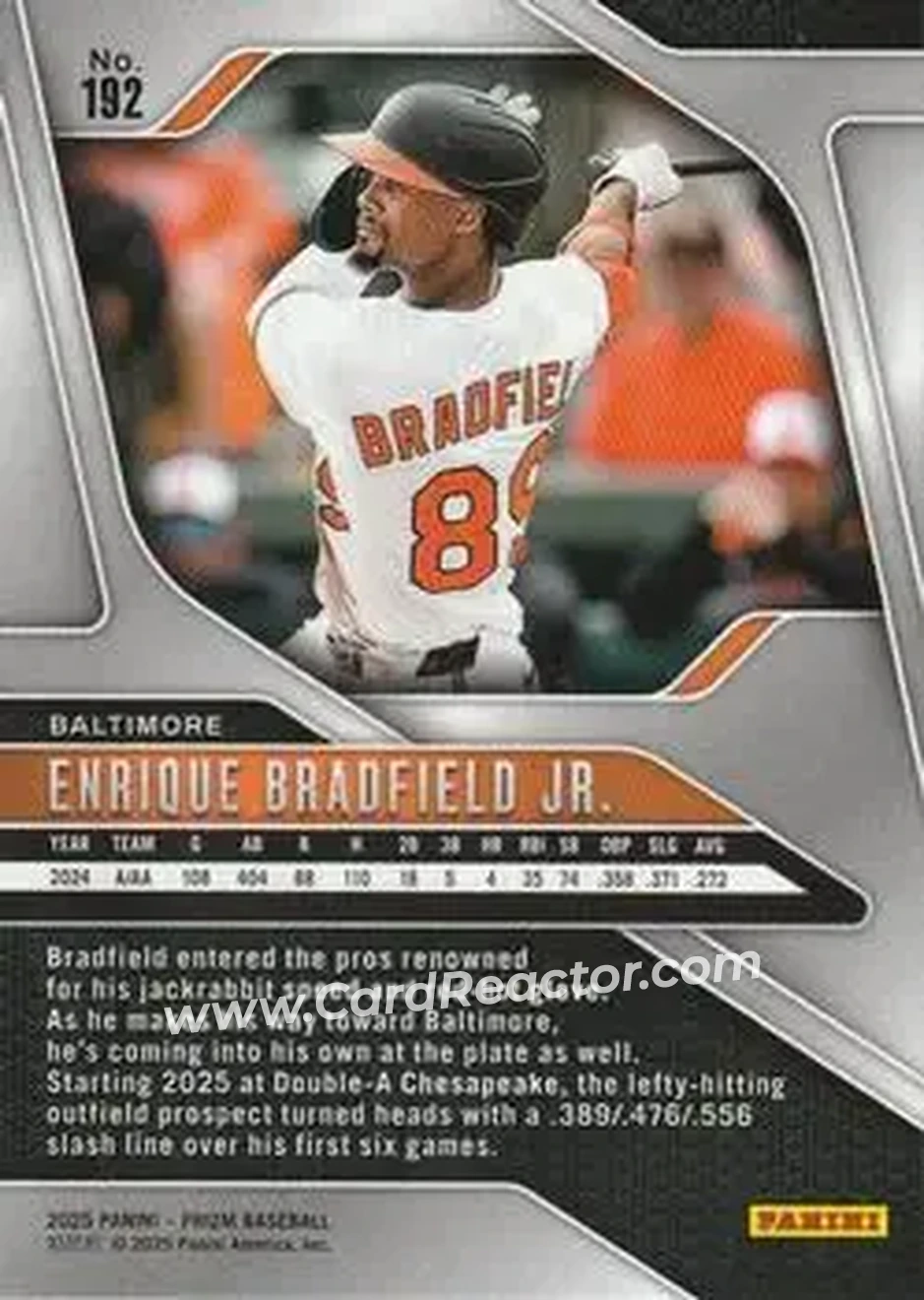 Back of Enrique Bradfield Jr.