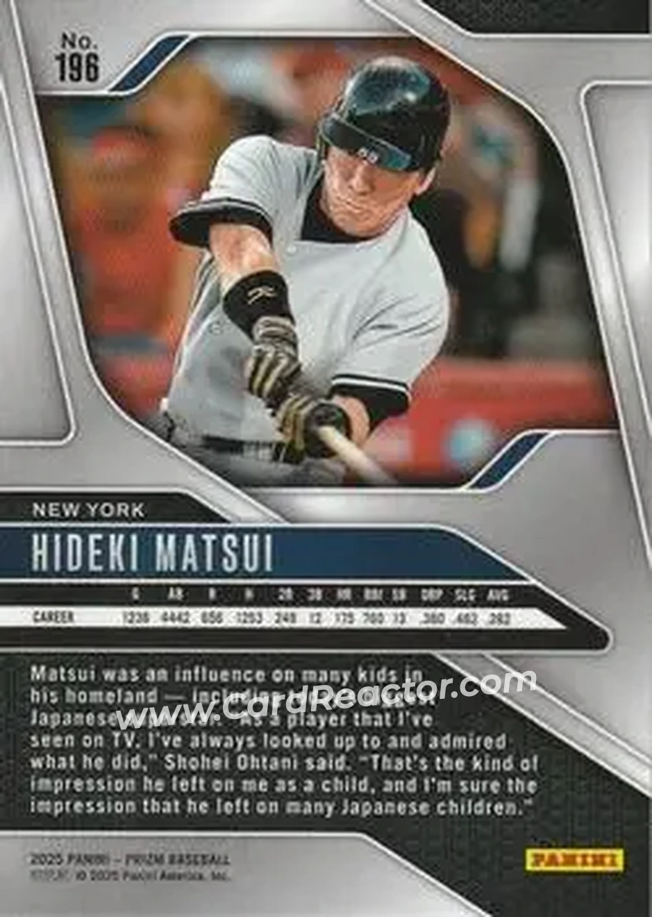 Back of Hideki Matsui