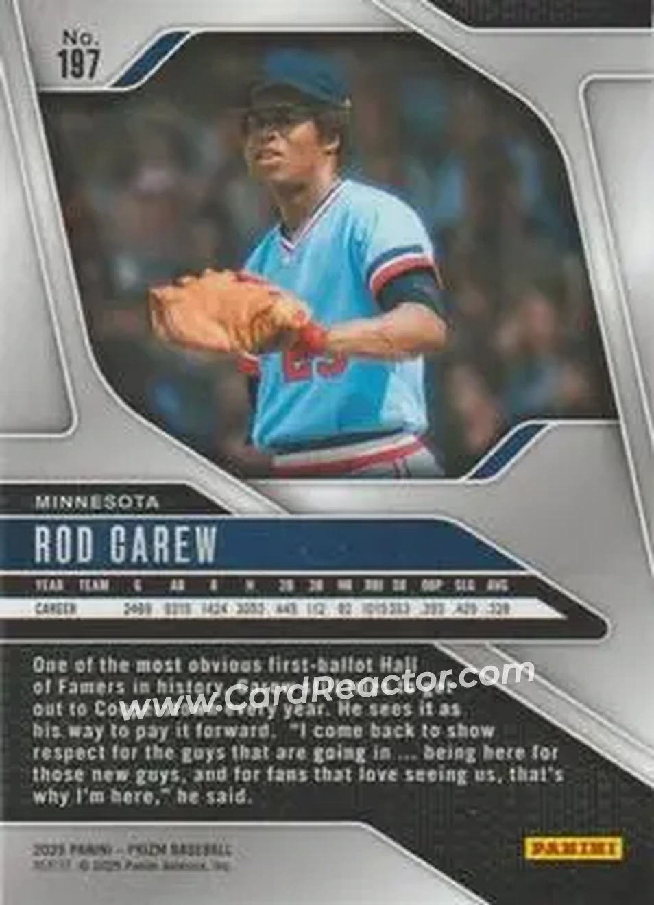 Back of Rod Carew
