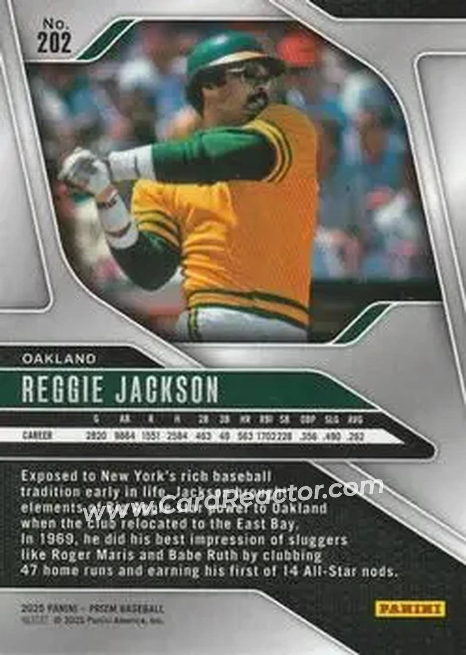 Back of Reggie Jackson (b.1946 OF)