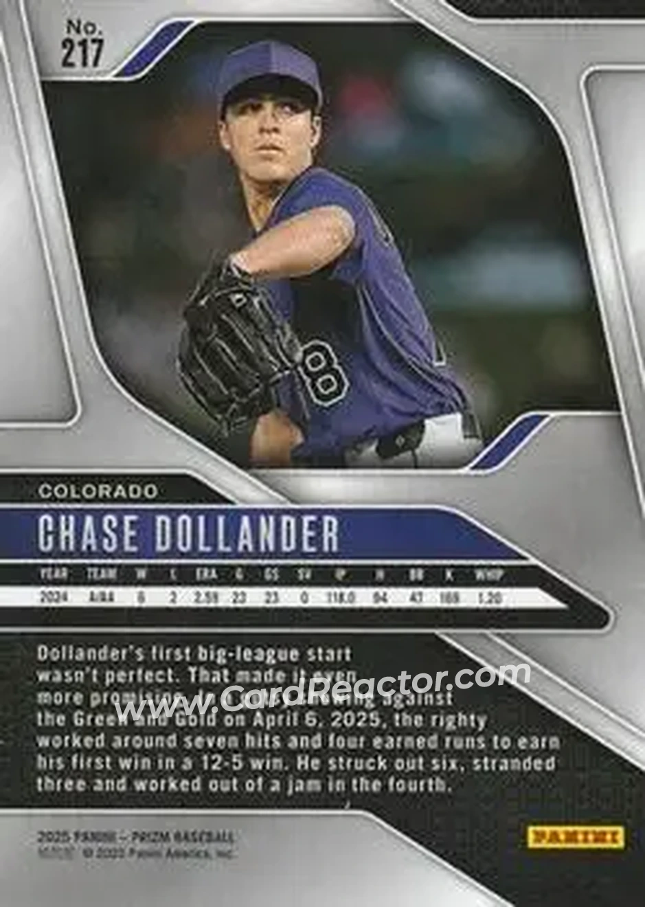 Back of Chase Dollander