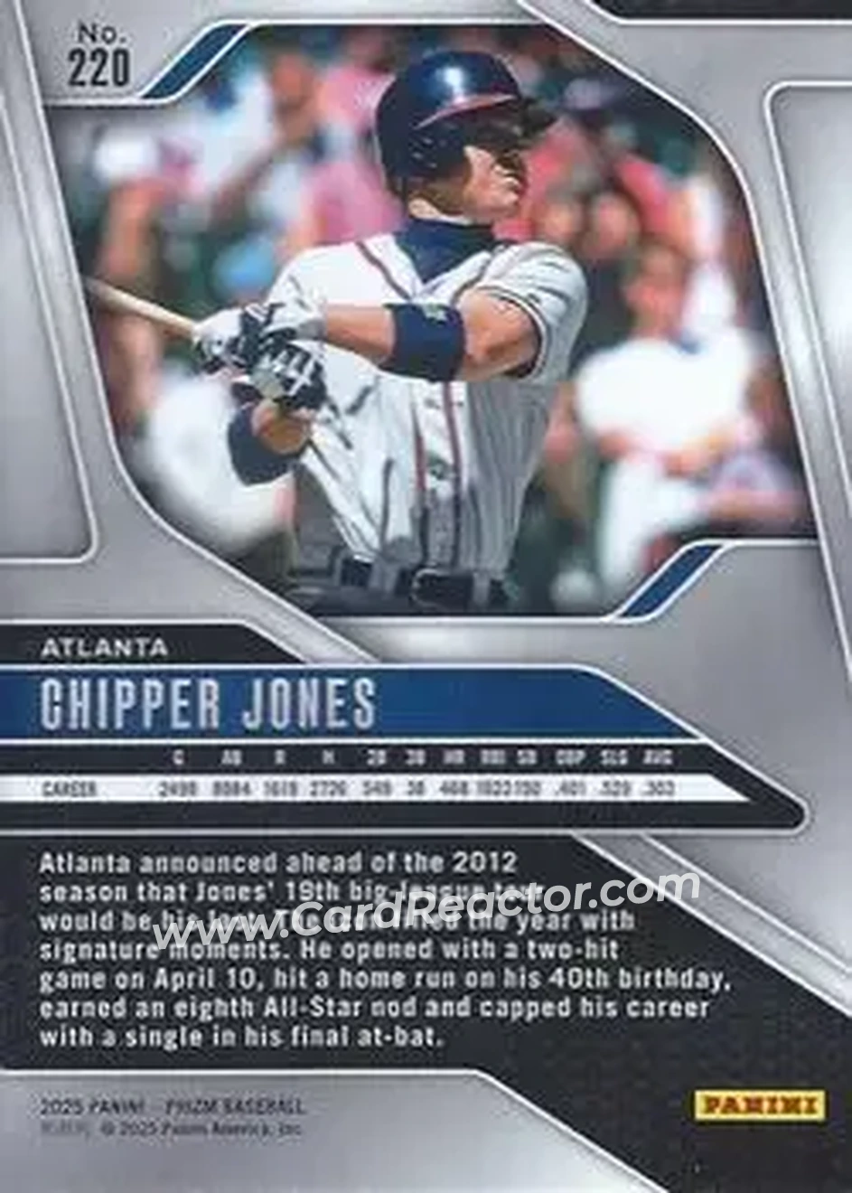 Back of Chipper Jones