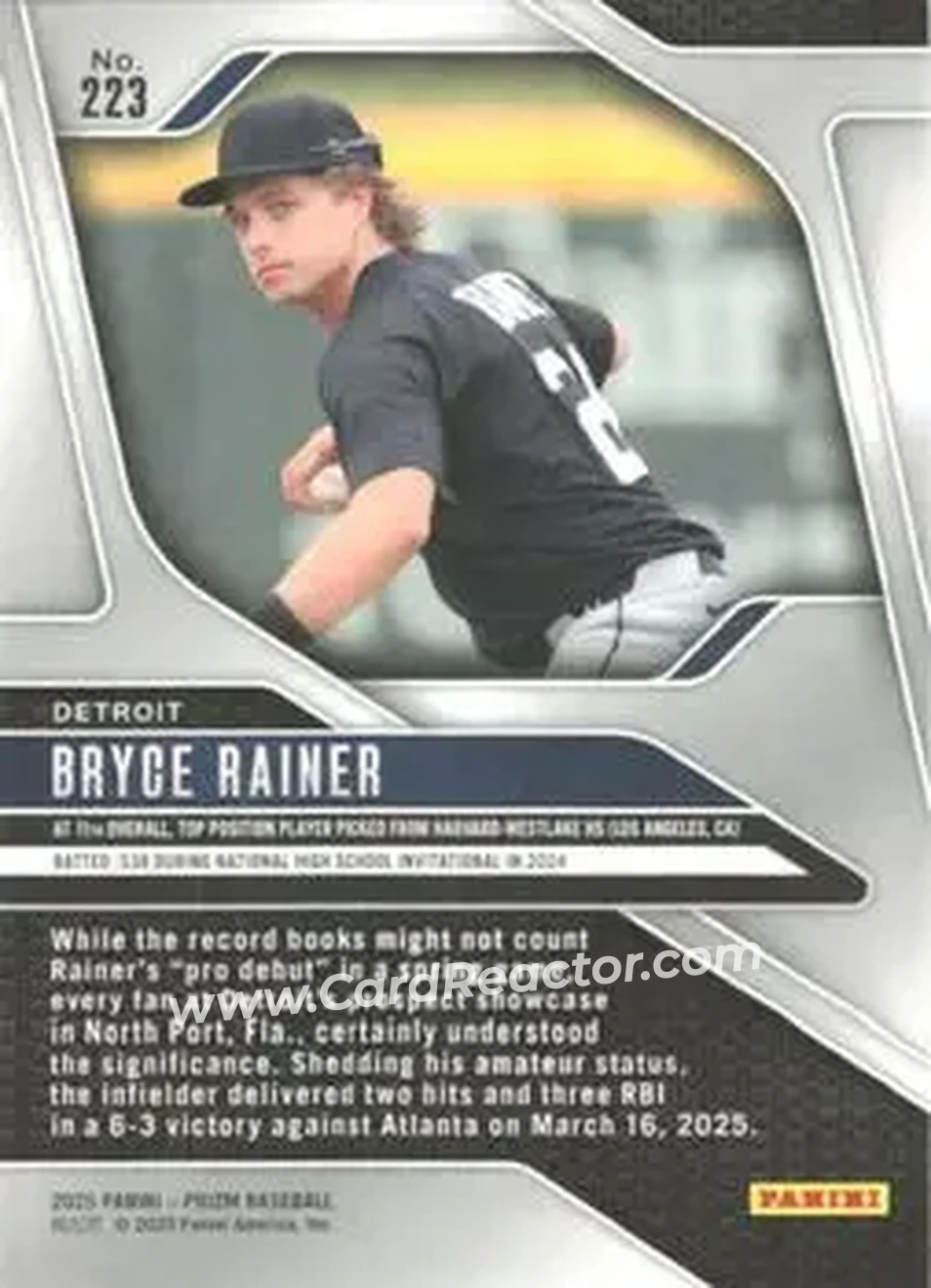 Back of Bryce Rainer