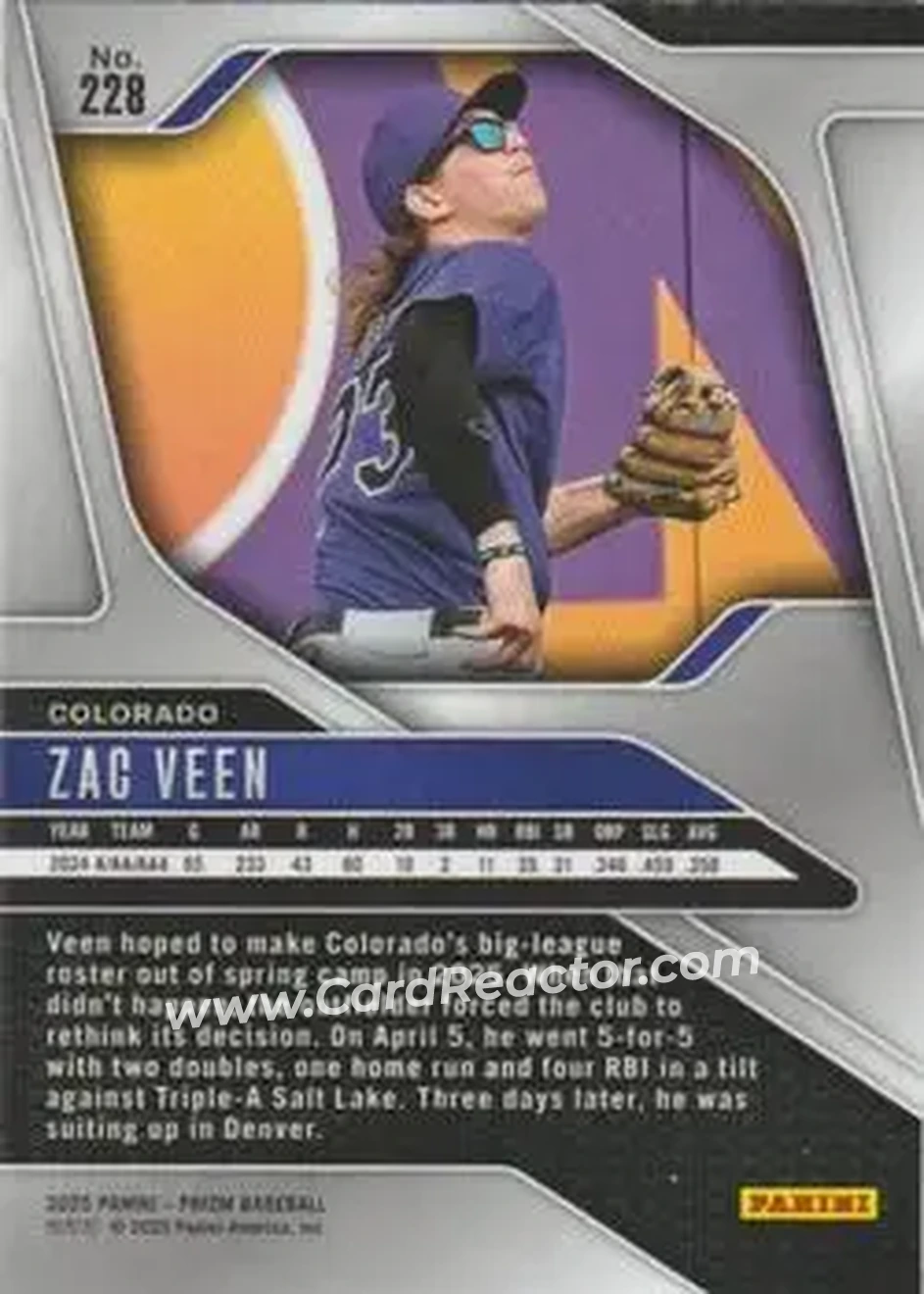 Back of Zac Veen