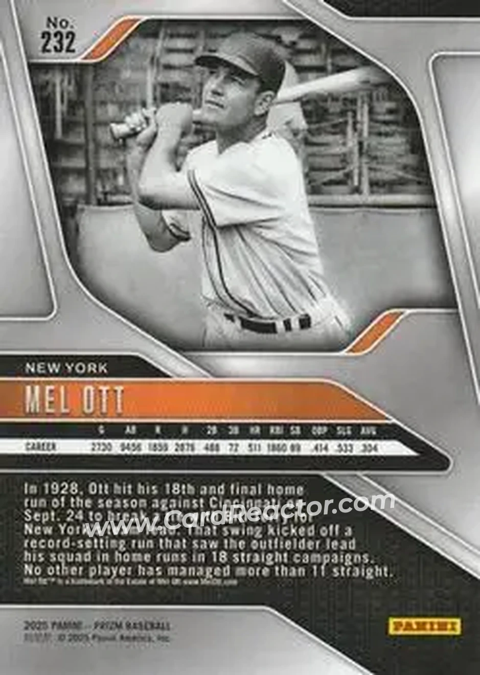 Back of Mel Ott