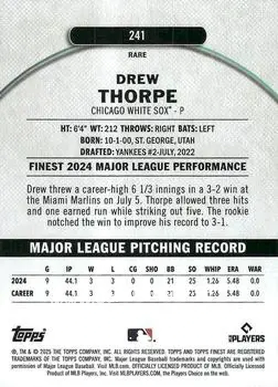Back of Drew Thorpe