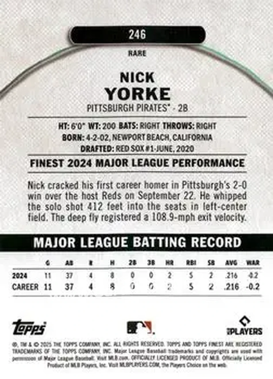 Back of Nick Yorke
