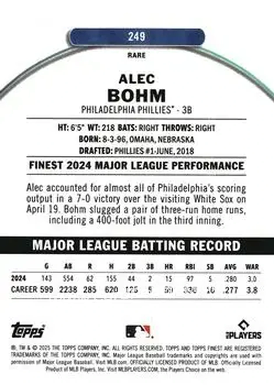 Back of Alec Bohm