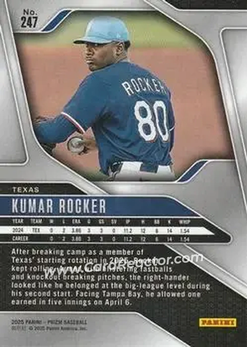 Back of Kumar Rocker