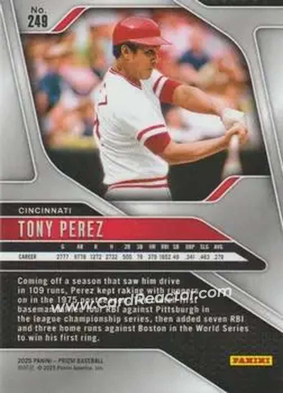 Back of Tony Pérez