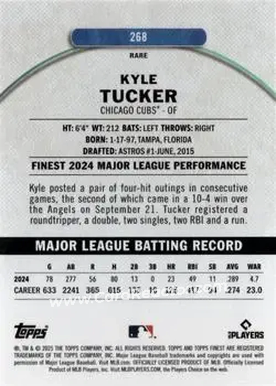 Back of Kyle Tucker
