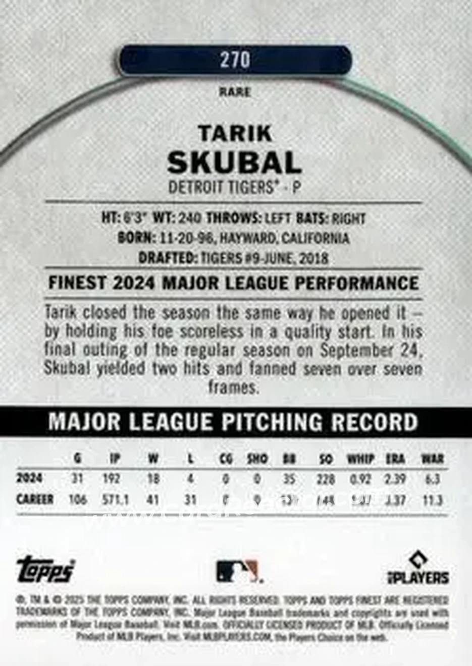 Back of Tarik Skubal