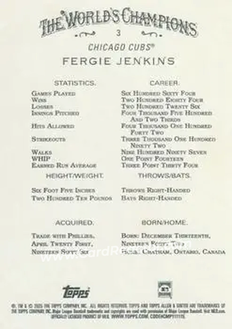 Back of Ferguson Jenkins