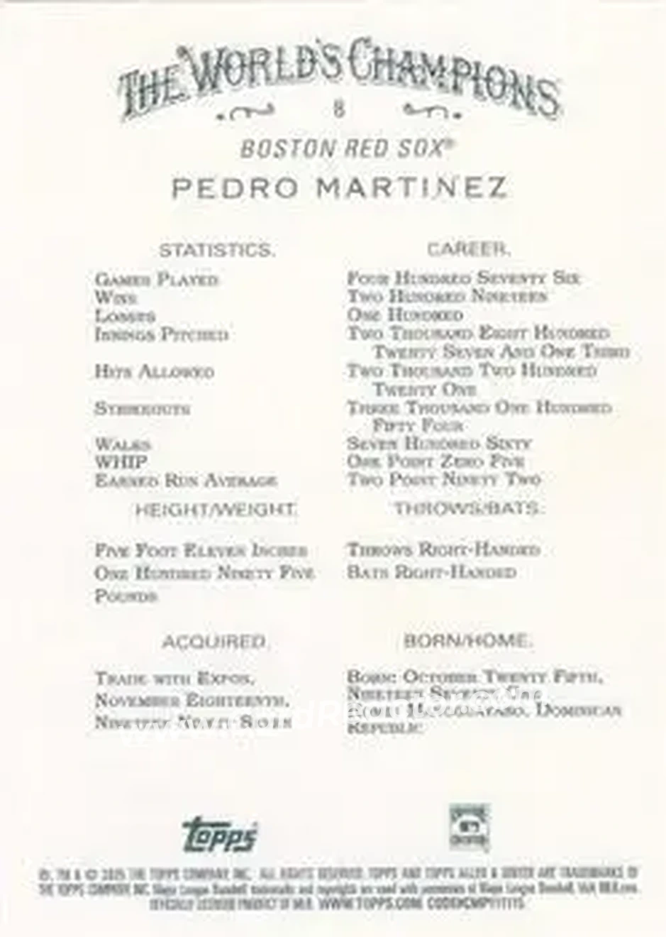 Back of Pedro Martinez