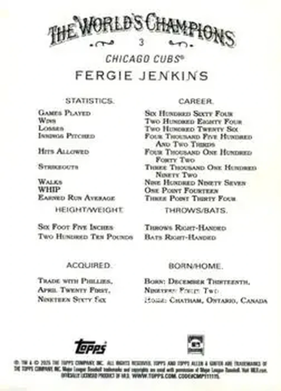 Back of Ferguson Jenkins