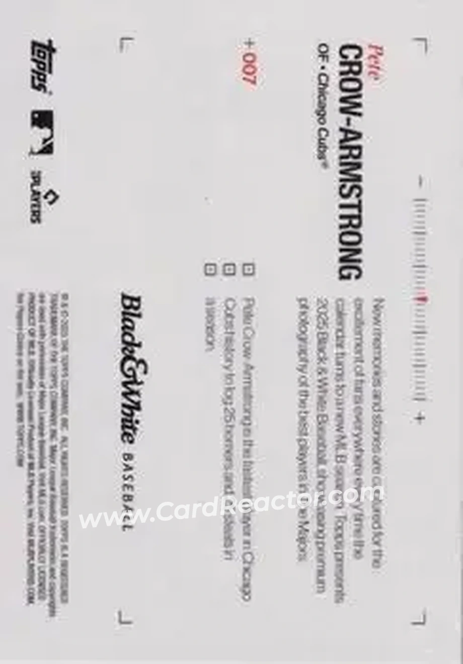 Back of Pete Crow-Armstrong