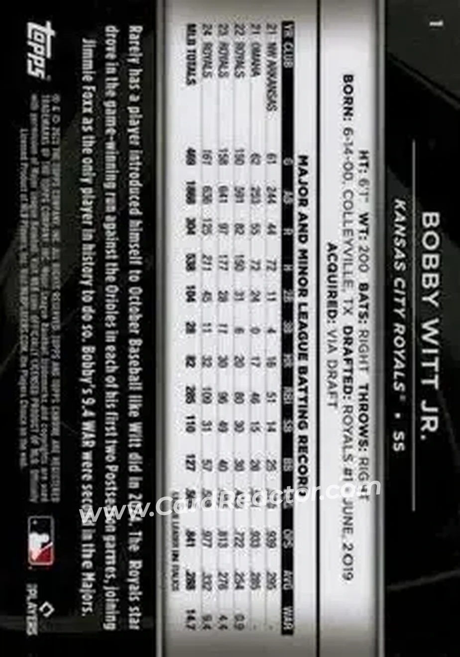Back of Bobby Witt Jr.