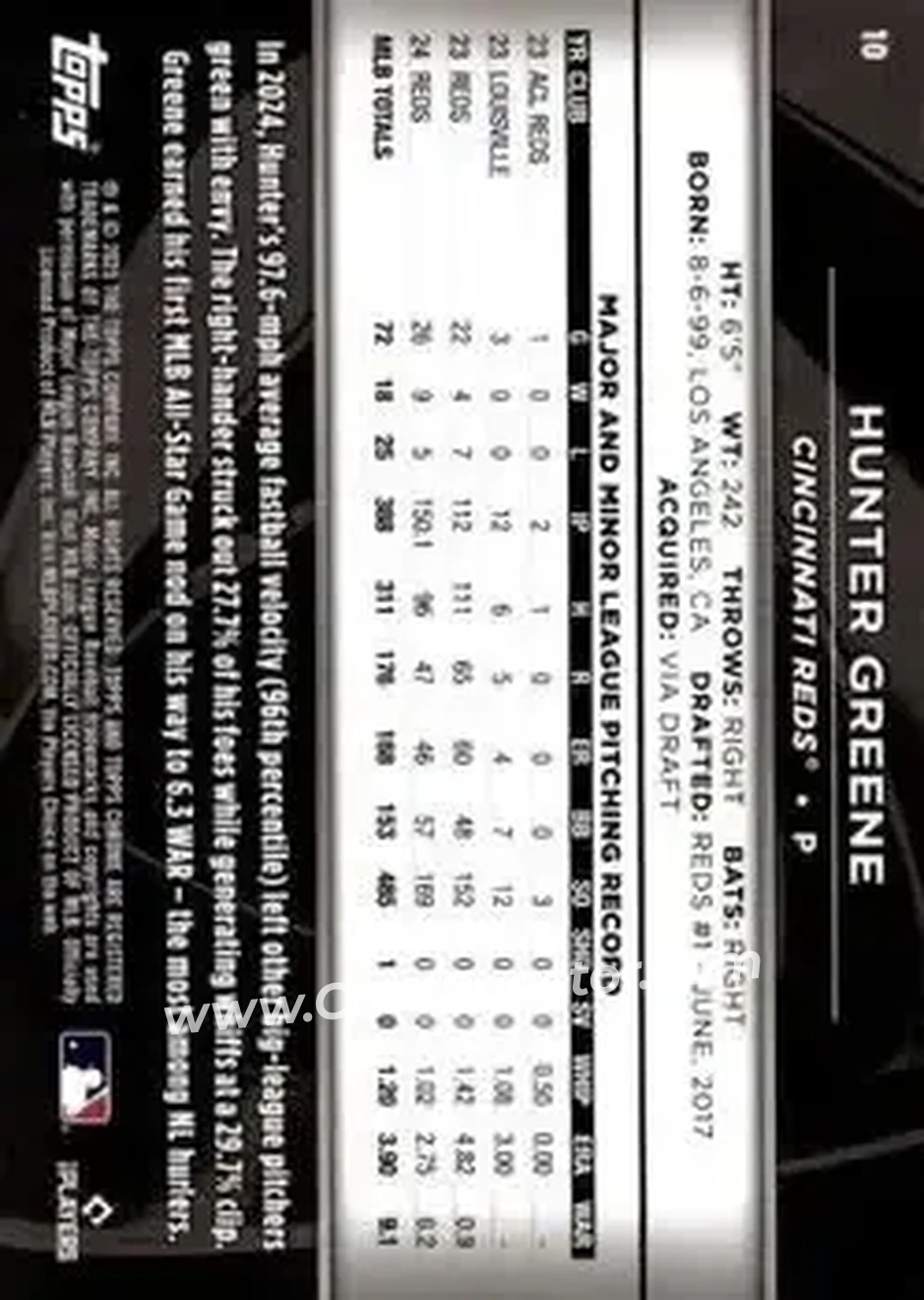 Back of Hunter Greene