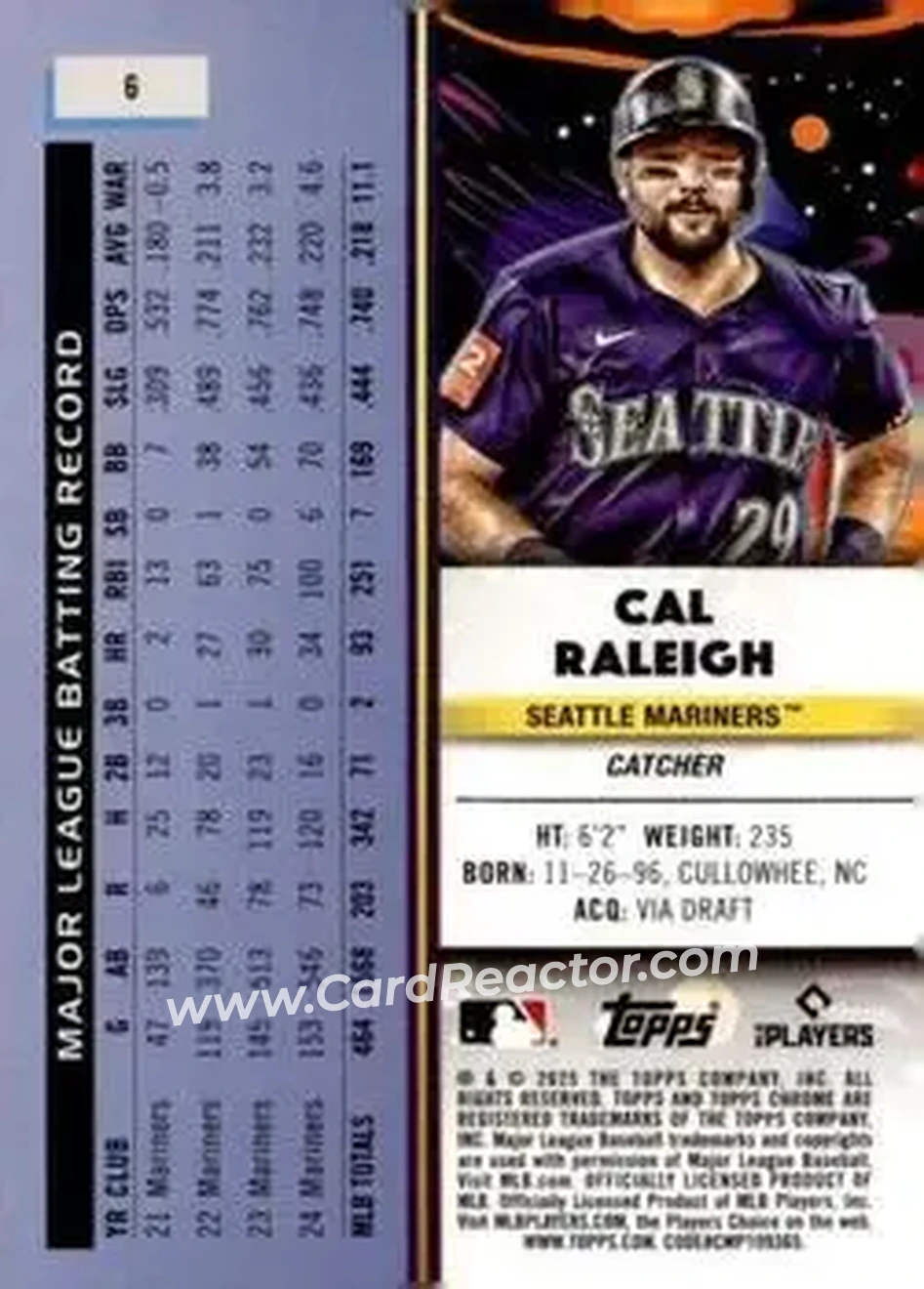 Back of Cal Raleigh