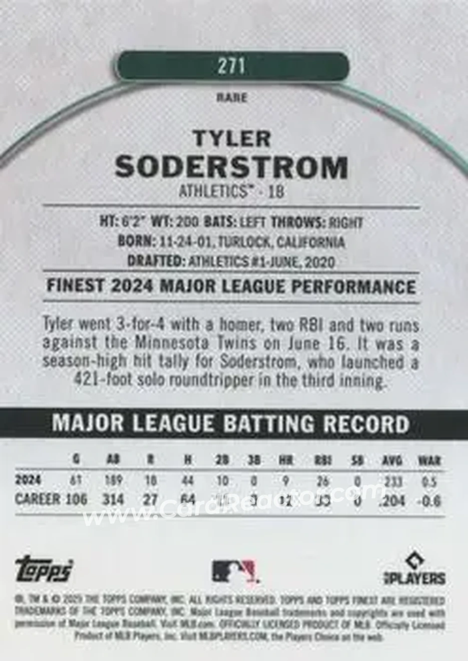 Back of Tyler Soderstrom