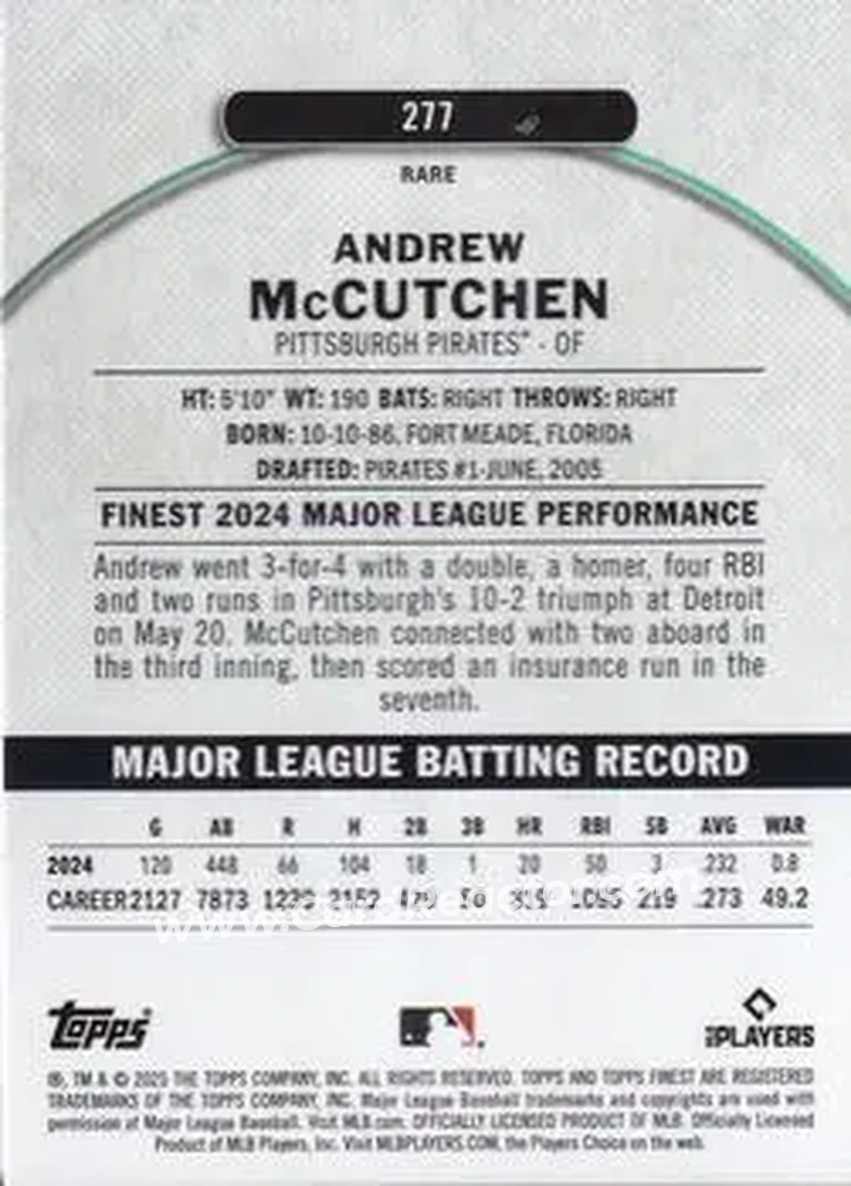Back of Andrew McCutchen