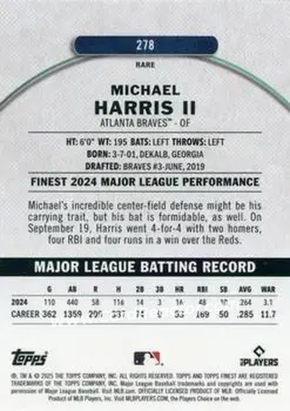 Back of Michael Harris II