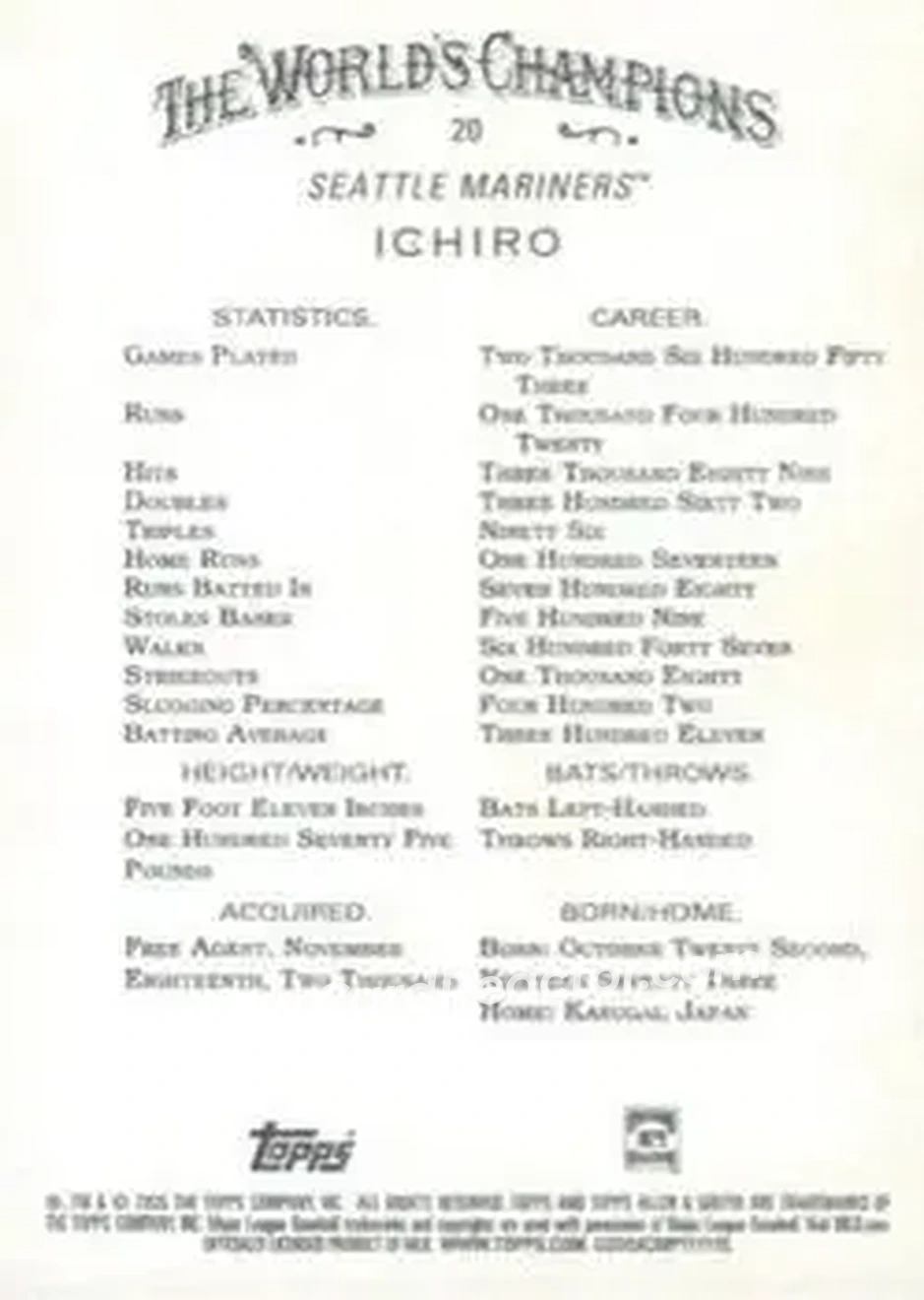 Back of Ichiro