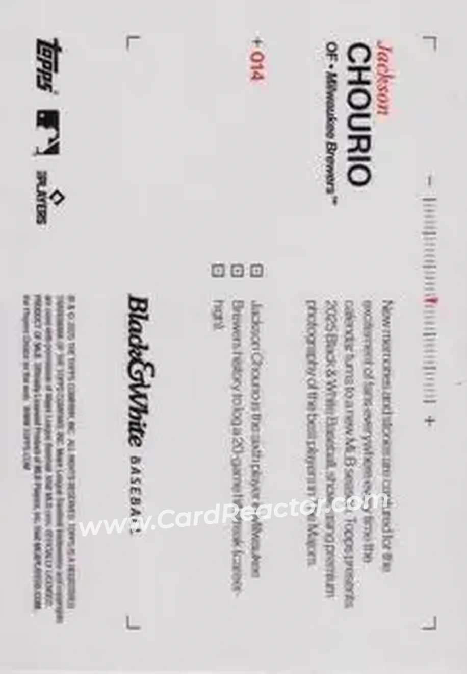 Back of Jackson Chourio