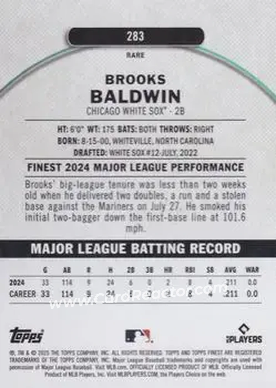 Back of Brooks Baldwin