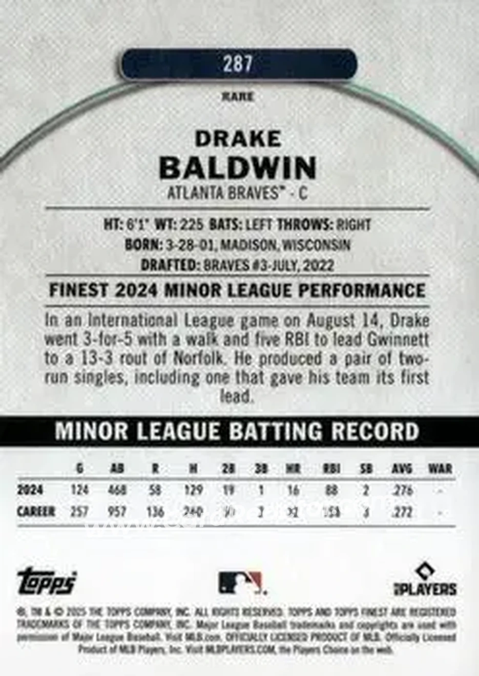Back of Drake Baldwin