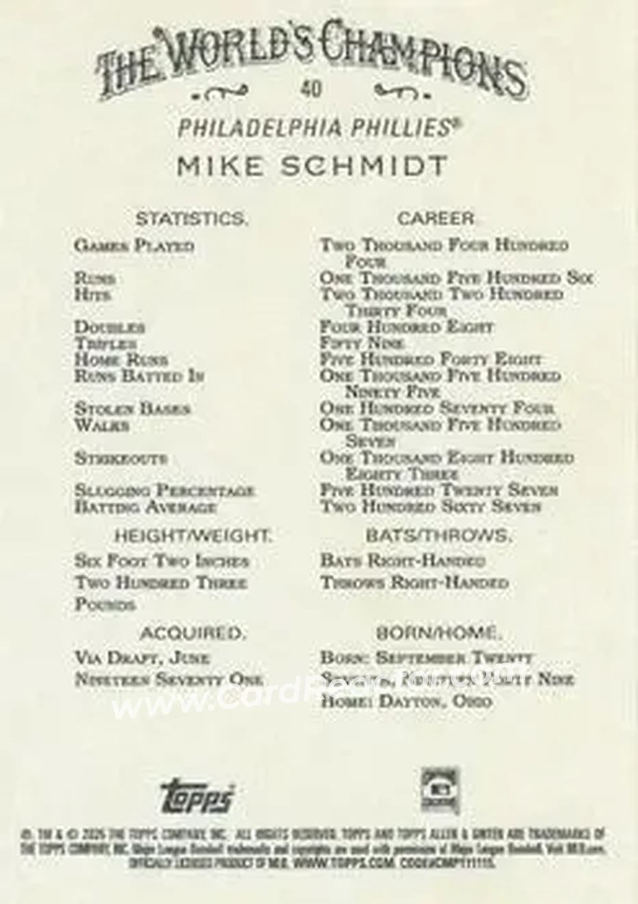 Back of Mike Schmidt