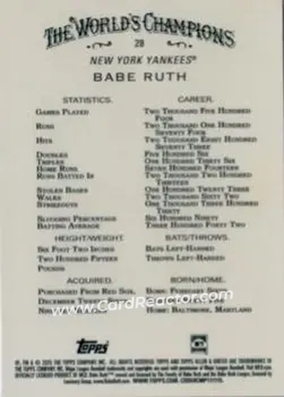 Back of Babe Ruth