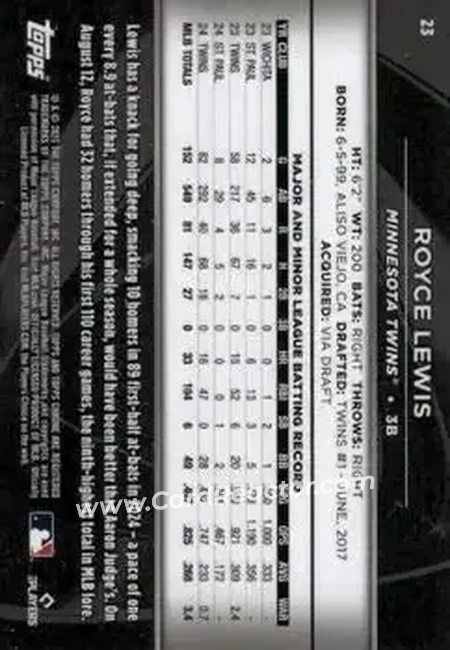 Back of Royce Lewis